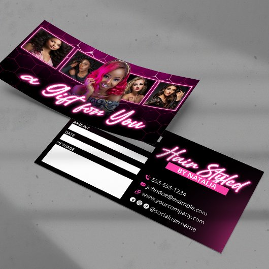 Zwarte & Roze Kapsalon Foto Cadeaubon