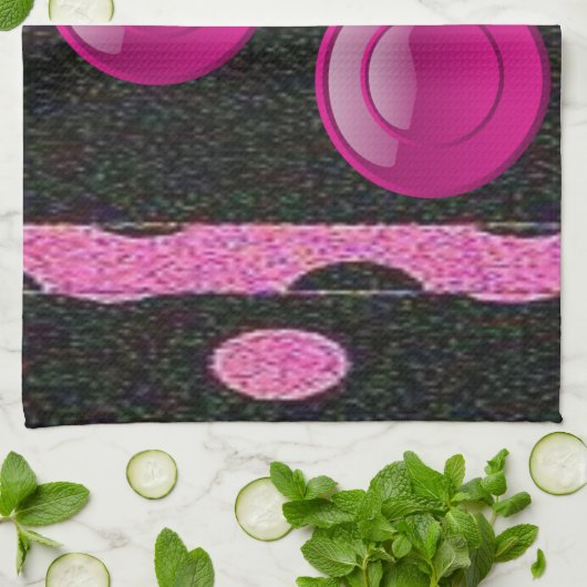 zwarte roze keukenhanddoek (Gevouwen)