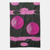 zwarte roze keukenhanddoek (Verticaal)