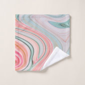 zwarte roze koraalmunt groene regenboogdraden bad handdoek (Wasdoekje)