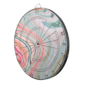 zwarte roze koraalmunt groene regenboogdraden dartbord (Voorkant Rechts)