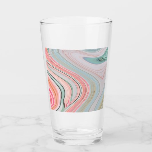 zwarte roze koraalmunt groene regenboogdraden glas (Voorkant)