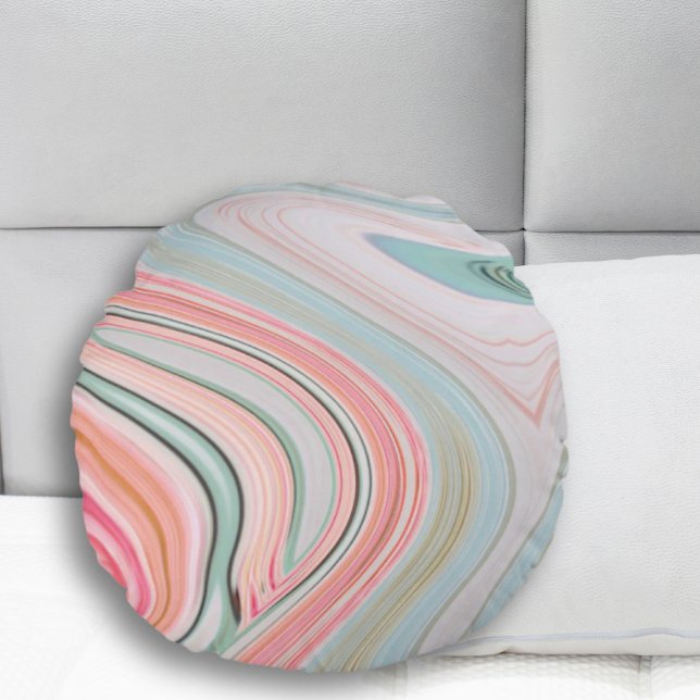 zwarte roze koraalmunt groene regenboogdraden rond kussen (Creator heeft geüpload)