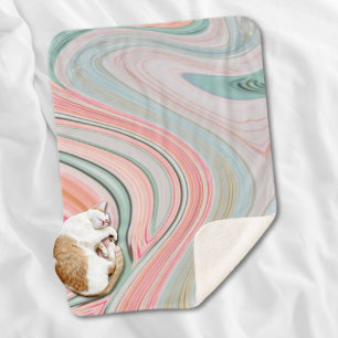 zwarte roze koraalmunt groene regenboogdraden sherpa deken