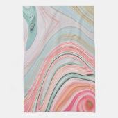 zwarte roze koraalmunt groene regenboogdraden theedoek (Verticaal)