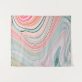 zwarte roze koraalmunt groene regenboogdraden wandkleed (Voorkant (horizontaal))