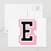 zwarte roze letter E Briefkaart (Voorkant / Achterkant)