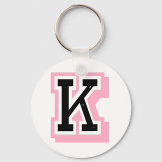 zwarte roze letter K Sleutelhanger