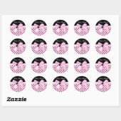 Zwarte Roze Lieveheersbeestje Stickers (Vel)
