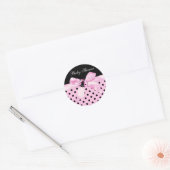Zwarte Roze Lieveheersbeestje Stickers (Envelop)