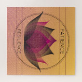 Zwarte Roze Lotus Geduld Veerkracht Bloem Symbool Legpuzzel (Horizontaal)