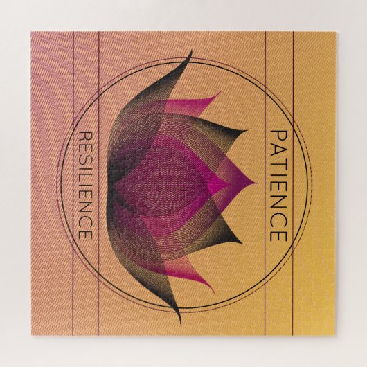 Zwarte Roze Lotus Geduld Veerkracht Bloem Symbool Legpuzzel (Horizontaal)