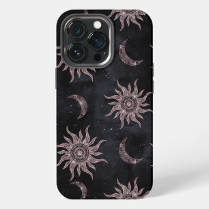 Zwarte Roze Maan Zon Mandala iPhone 13 Pro Hoesje