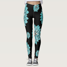 Zwarte roze met grafisch blauwgroen blauw bloemont