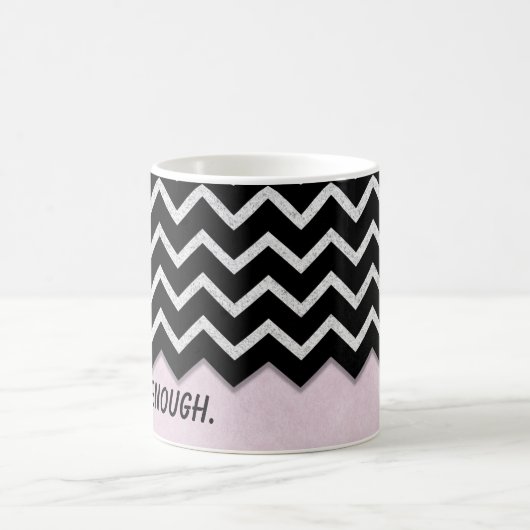 zwarte roze met zwarte chevron koffiemok (Center)