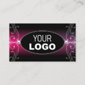 Zwarte roze Paarse  spaardiamanten voegen Logo toe Visitekaartje (Voorkant)