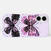 Zwarte, Roze, Paarse Vlinders Case-Mate iPhone Case (Achterkant (horizontaal))