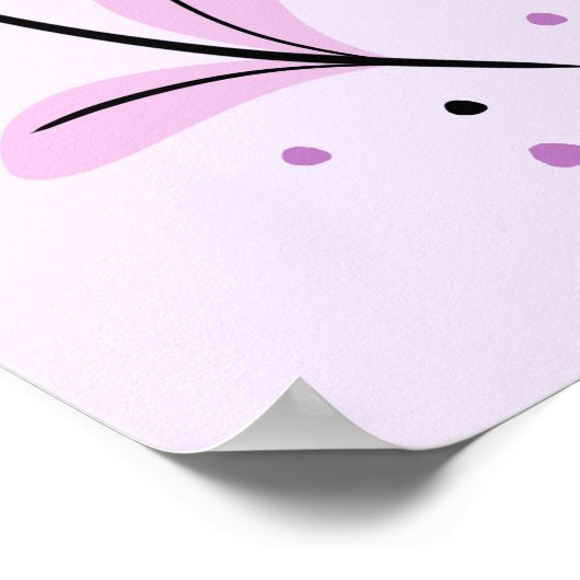 Zwarte, roze, Paarse vlinders Poster (Hoek)