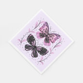 Zwarte, roze, Paarse vlinders Servet (Hoek)