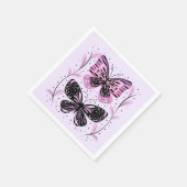 Zwarte, roze, Paarse vlinders Servet (Hoek)