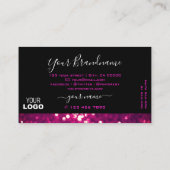 Zwarte roze Paarse zwarte sparkle Glitter Voeg Log Visitekaartje (Achterkant)