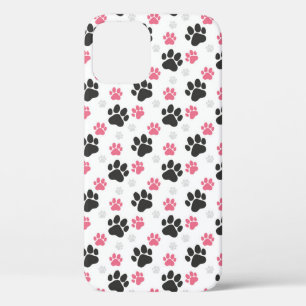 Zwarte Roze Pootafdruk Hondeneigenaar Puppy Liefhe Case-Mate iPhone Case