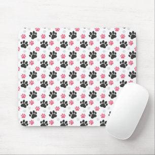 Zwarte Roze Pootafdruk Hondeneigenaar Puppy Liefhe Muismat