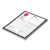 Zwarte Roze Pset Company Business Winkelfactuur Notitieblok (Linkerzijde)