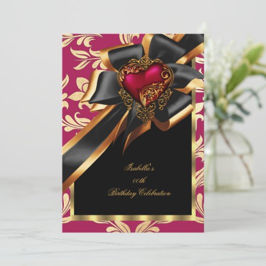 Zwarte roze roodbruine kont 2 kaart (Staand voorkant)