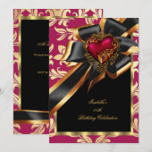 Zwarte roze roodbruine kont 2 kaart (Voorkant / Achterkant)