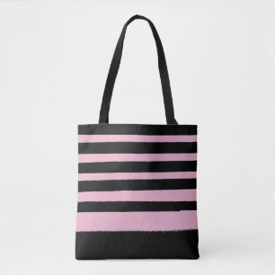 Zwarte roze roze moderne stripper tote bag