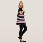 Zwarte roze roze moderne stripper tote bag (Op model)