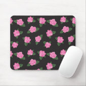 Zwarte roze roze roodbaars muismat (Met muis)