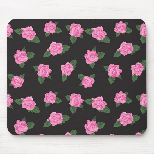 Zwarte roze roze roodbaars muismat (Voorkant)