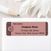 Zwarte & Roze Small Company Custom Text & Initiale Etiket (Insitu)