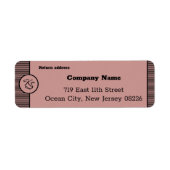 Zwarte & Roze Small Company Custom Text & Initiale Etiket (Voorkant)