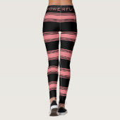 Zwarte Roze Streep Leggings met Tekst (Achterkant)