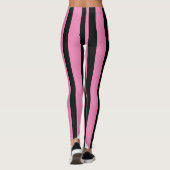 Zwarte roze stripes Comfy Name Sportkleding Workou Leggings (Achterkant)