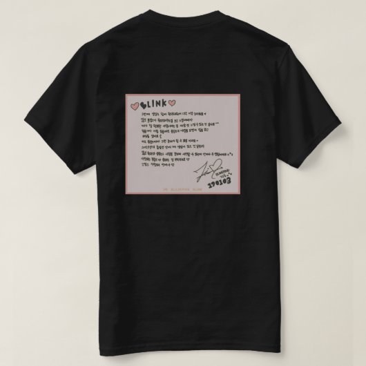 Zwarte roze t shirten t-shirt (Design achterkant)