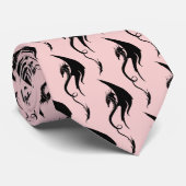 Zwarte Roze Tribale Draak Stropdas (Opgerold)