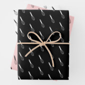 Zwarte roze witte ballon Whisk Patronen Inpakpapier Vel (In situ)