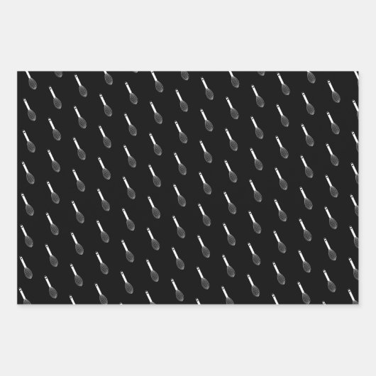 Zwarte roze witte ballon Whisk Patronen Inpakpapier Vel (Voorkant)