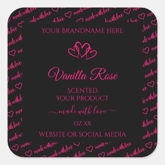 Zwarte Roze Word Cloud Product Labels in de wolken (Voorkant)