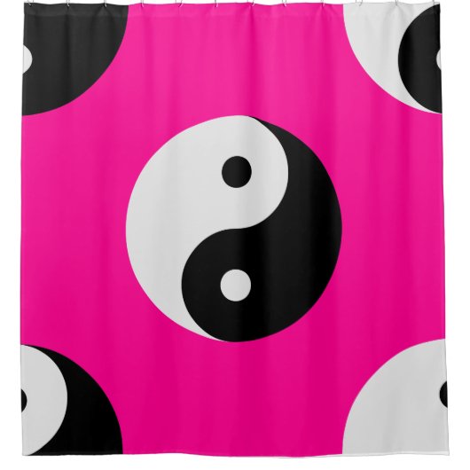 zwarte roze yang douchegordijn (Voorkant)