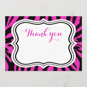 Zwarte roze zebra mode dierlijk meisje bedankt