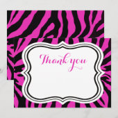Zwarte roze zebra mode dierlijk meisje bedankt (Voorkant / Achterkant)