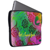 zwarte rozen abstracte elektronica laptop sleeve (Voorkant Rechts)