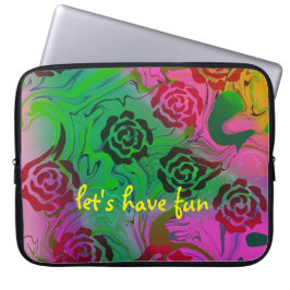 zwarte rozen abstracte elektronica laptop sleeve