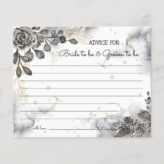 Zwarte Rozen Advies voor Koppel Bruidsfeest Kaart (Voorkant)