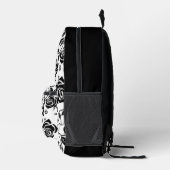 Zwarte Rozen Bedrukte Rugzak (Rechts)